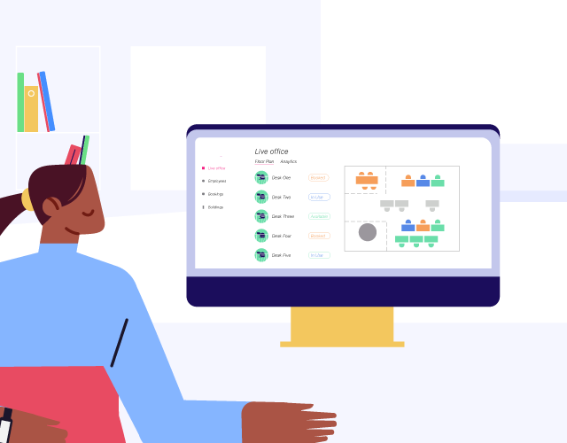 Manage office workspace and layout with real-time data