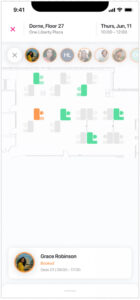 Kadence hybrid software headshots on floorplan