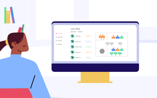 Manage office workspace and layout with real-time data