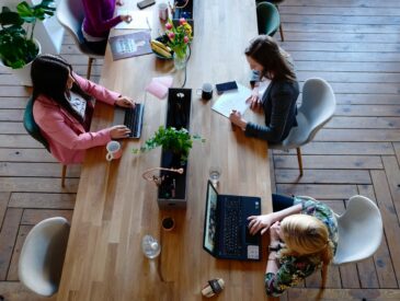 Women sitting at a desk in the office