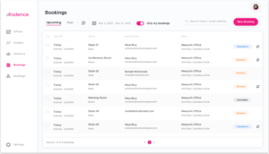 Kadence 'My bookings' toggle