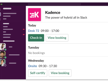 Slack desk booking integration - Kadence