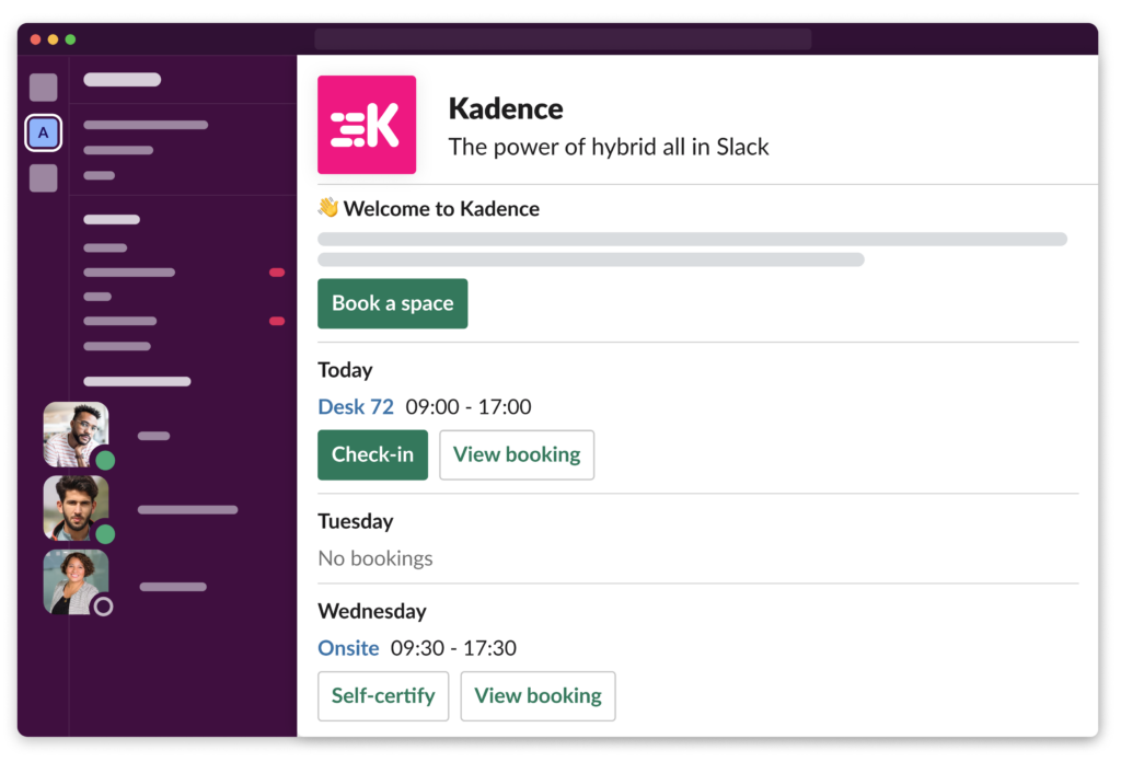 Slack desk booking integration